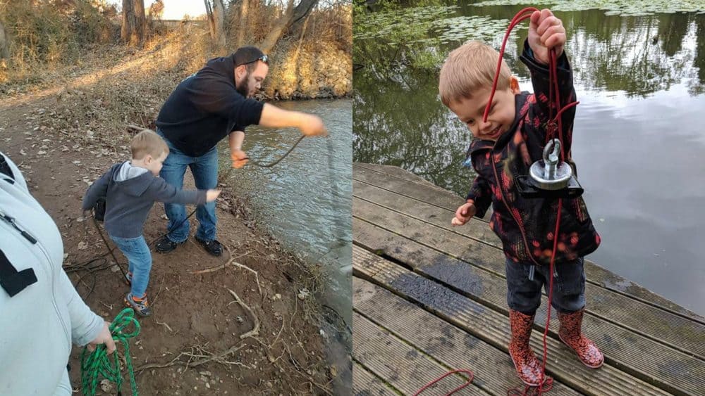 Familie în excursie la apă