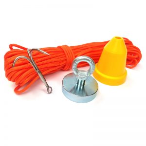 Set de pescuit cu magnet STANDARD (magnet 290 kg + con anti-blocaj + cârlig + frânghie 30 de metri)
